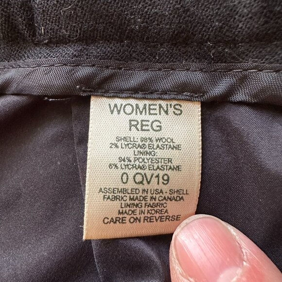 LL Bean Pants Womens 14 (32x30) Vtg USA Wool Black Pleated Front Tapered Leg - Picture 6 of 14